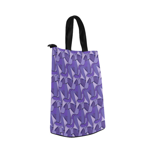 Ultra Violet Abstract Waves Nylon Lunch Tote Bag (Model 1670)