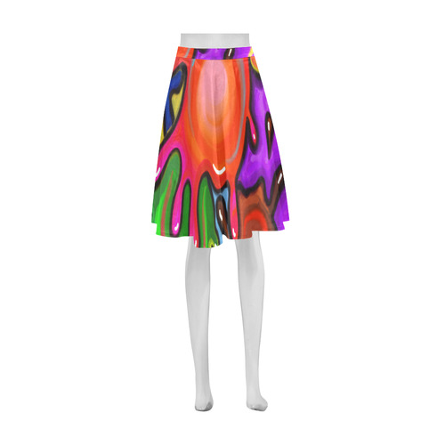 Vibrant Abstract Paint Splats Athena Women's Short Skirt (Model D15)