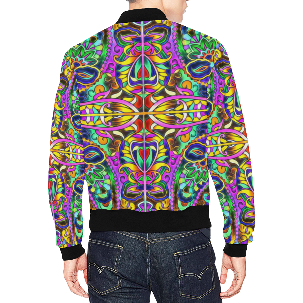 Oriental Ornaments Mosaic multicolored All Over Print Bomber Jacket for Men (Model H19)