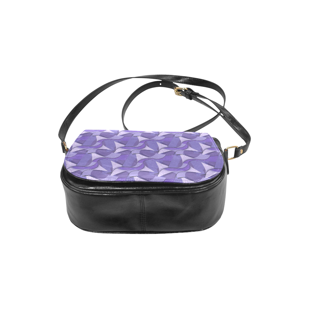 Ultra Violet Abstract Waves Classic Saddle Bag/Large (Model 1648)