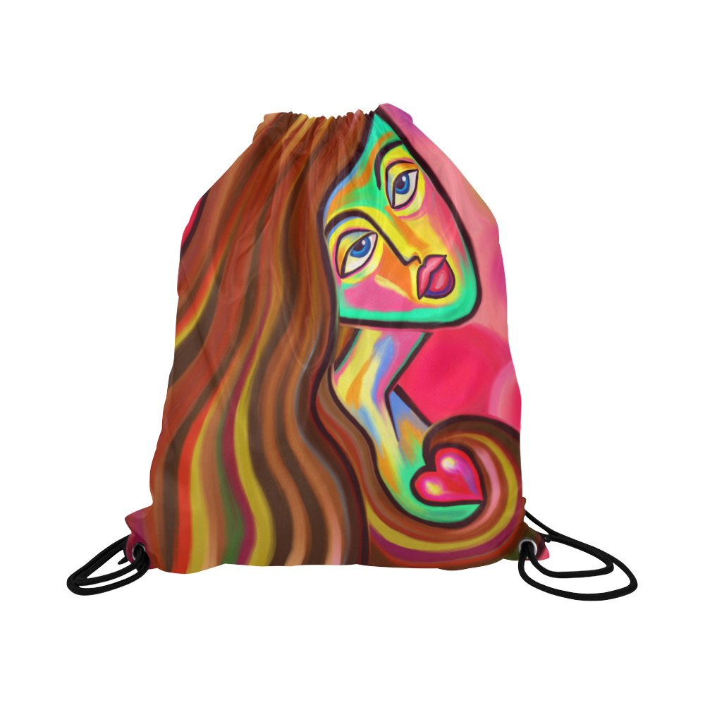 Love is Near Vibrant Portrait Large Drawstring Bag Model 1604 (Twin Sides)  16.5"(W) * 19.3"(H)