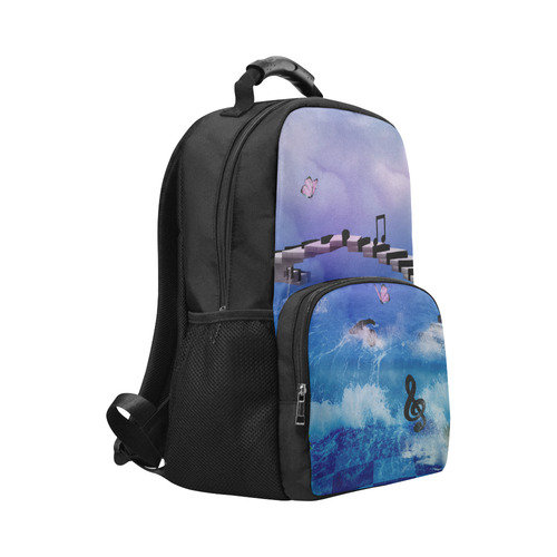 Music, piano on the beach Unisex Laptop Backpack (Model 1663)