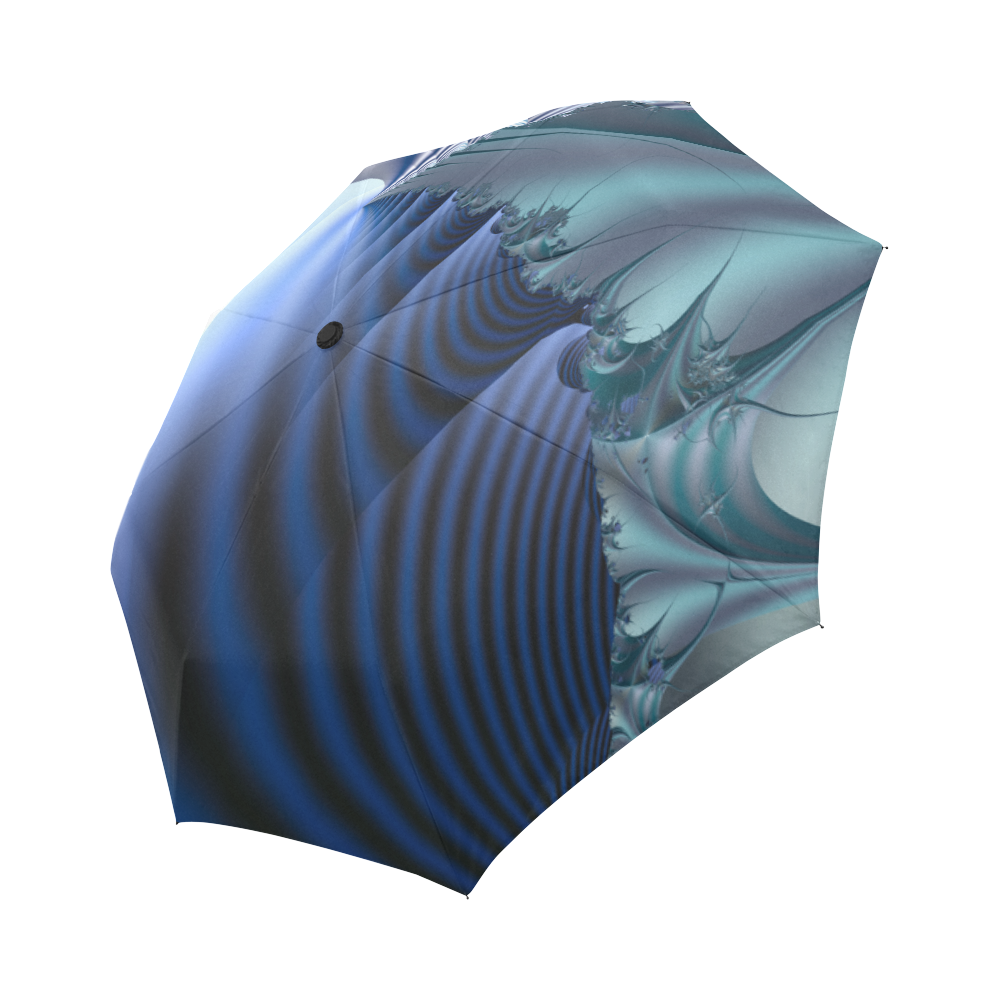 TWIGISLE Fractals in blue landscape Auto-Foldable Umbrella (Model U04)