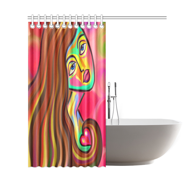 Love is Near Vibrant Portrait Shower Curtain 69"x70"