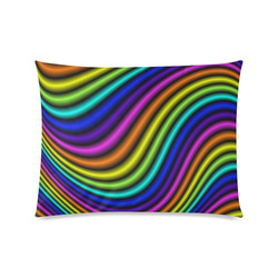 wavy rainbow Custom Zippered Pillow Case 20"x26"(Twin Sides)