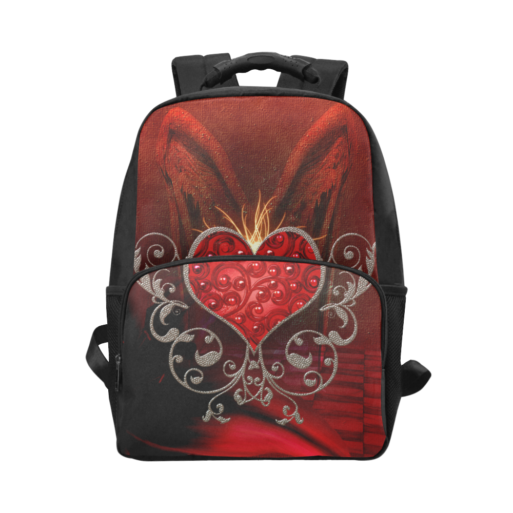 Wonderful heart with wings Unisex Laptop Backpack (Model 1663)