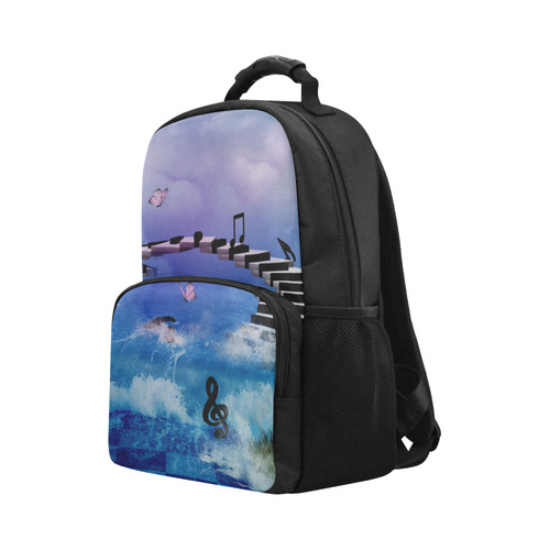 Music, piano on the beach Unisex Laptop Backpack (Model 1663)