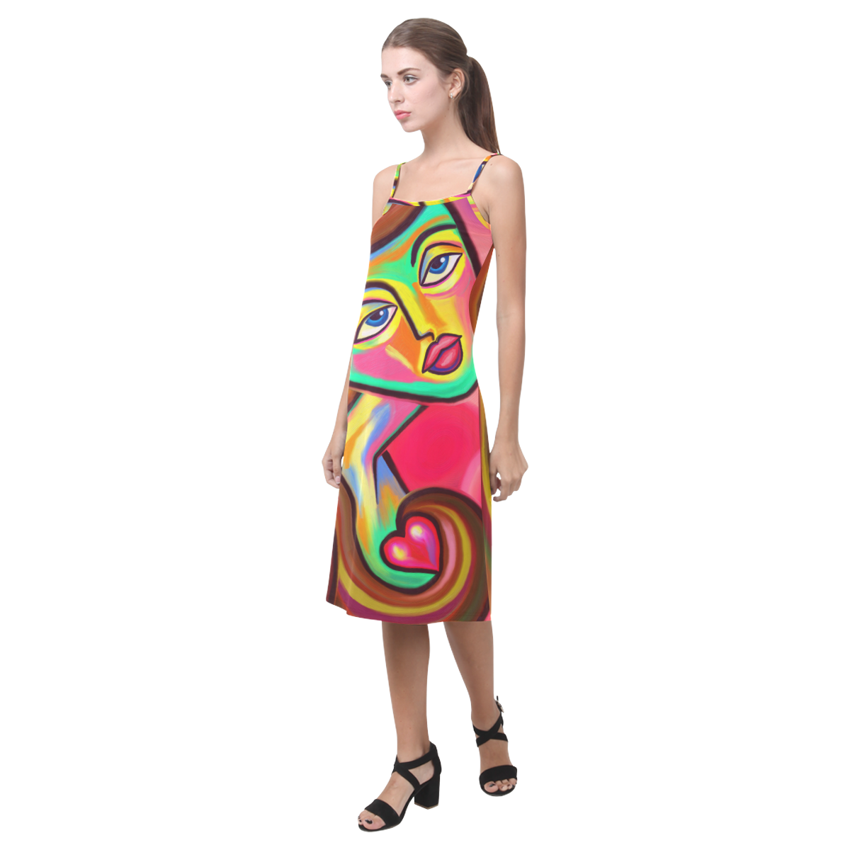 Love is Near Vibrant Portrait Alcestis Slip Dress (Model D05)