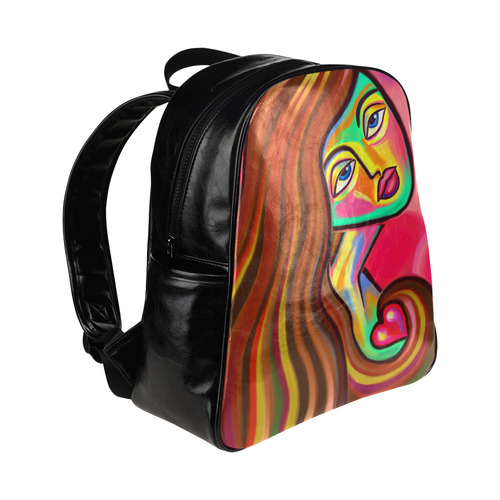 Love is Near Vibrant Portrait Multi-Pockets Backpack (Model 1636)