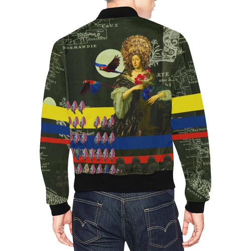 THE FLOWERS OF THE QUEEN All Over Print Bomber Jacket for Men (Model H19)