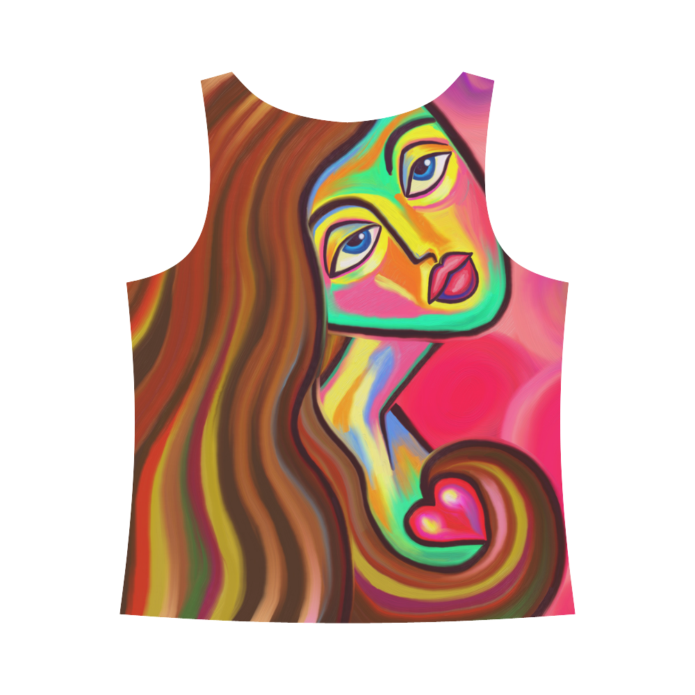 Love is Near Vibrant Portrait All Over Print Tank Top for Women (Model T43)