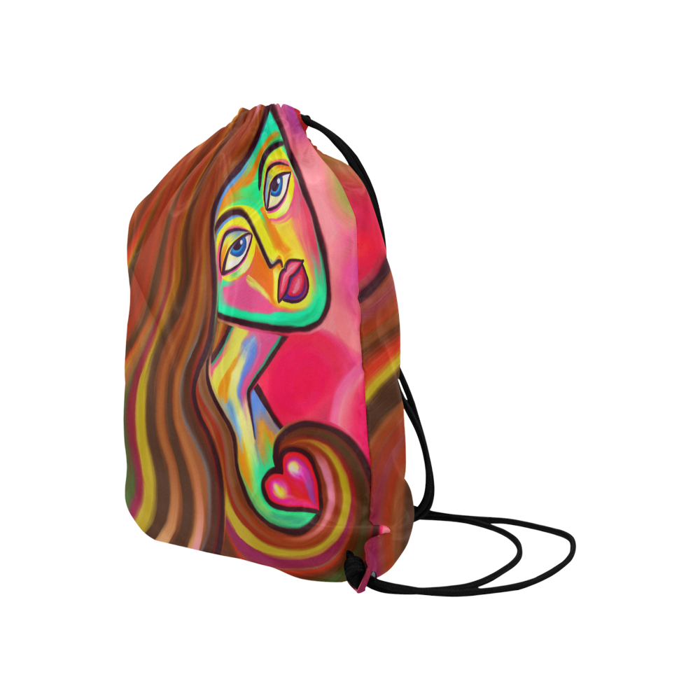 Love is Near Vibrant Portrait Large Drawstring Bag Model 1604 (Twin Sides)  16.5"(W) * 19.3"(H)