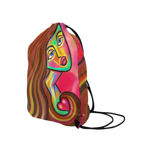 Love is Near Vibrant Portrait Large Drawstring Bag Model 1604 (Twin Sides)  16.5"(W) * 19.3"(H)