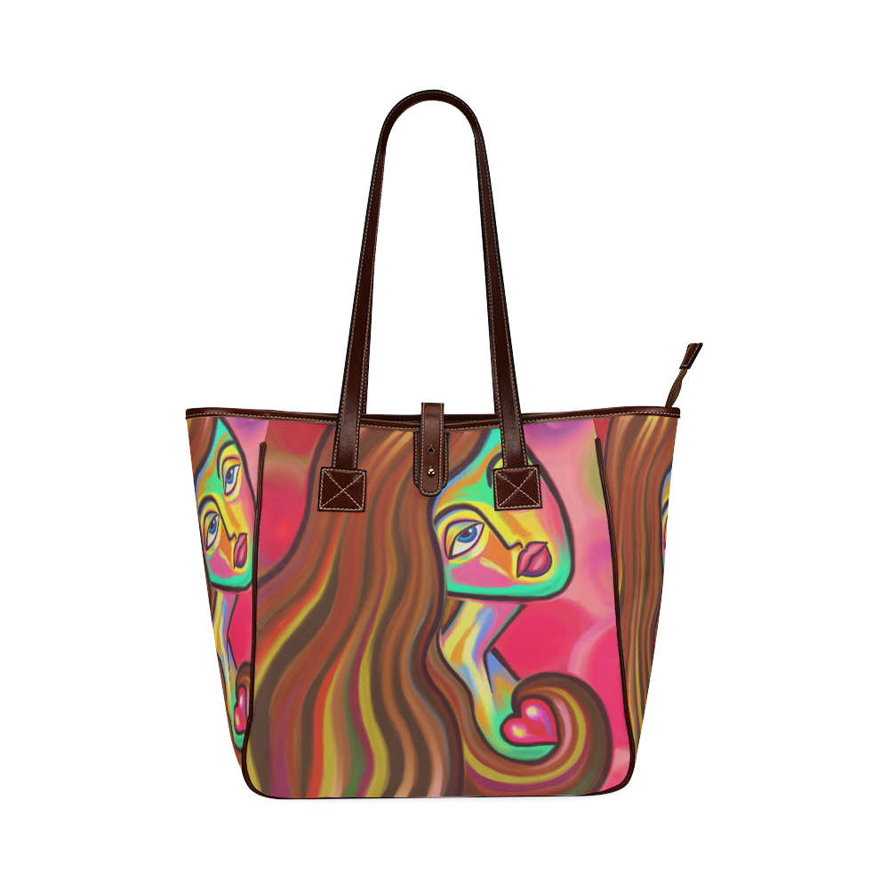 Love is Near Vibrant Portrait Classic Tote Bag (Model 1644)