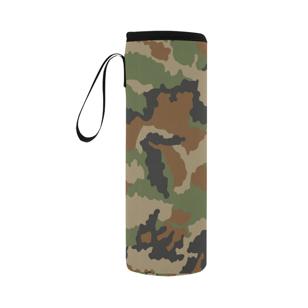 woodland camouflage pattern Neoprene Water Bottle Pouch/Large