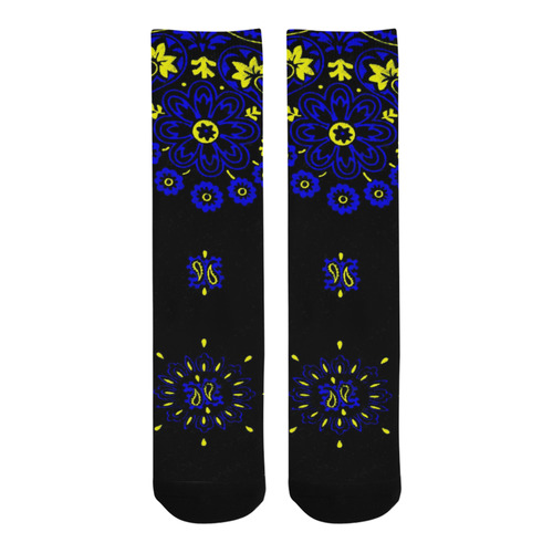 blue yellow bandana 2 Trouser Socks