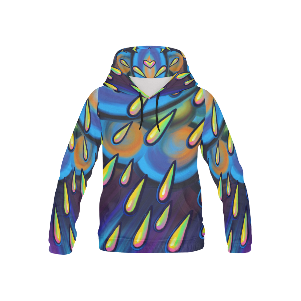 Heavy Rain Cloud Painting All Over Print Hoodie for Kid (USA Size) (Model H13)