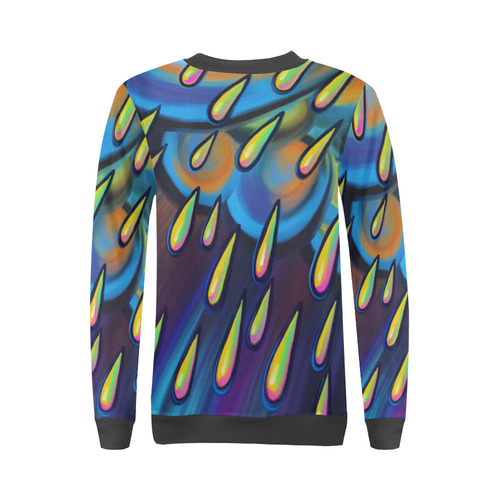 Heavy Rain Cloud Painting All Over Print Crewneck Sweatshirt for Women (Model H18)