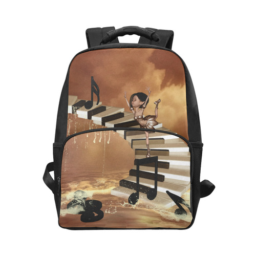 Little fairy dancing on the piano Unisex Laptop Backpack (Model 1663)
