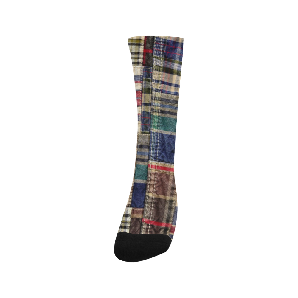 patchwork plaid frankenstein tartan Trouser Socks