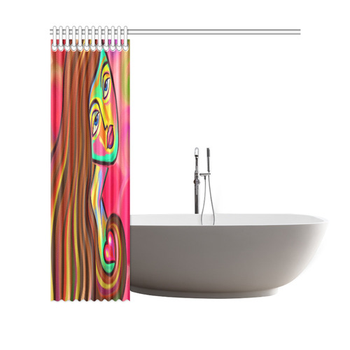 Love is Near Vibrant Portrait Shower Curtain 69"x70"