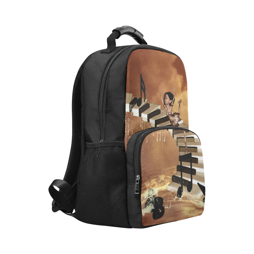 Little fairy dancing on the piano Unisex Laptop Backpack (Model 1663)