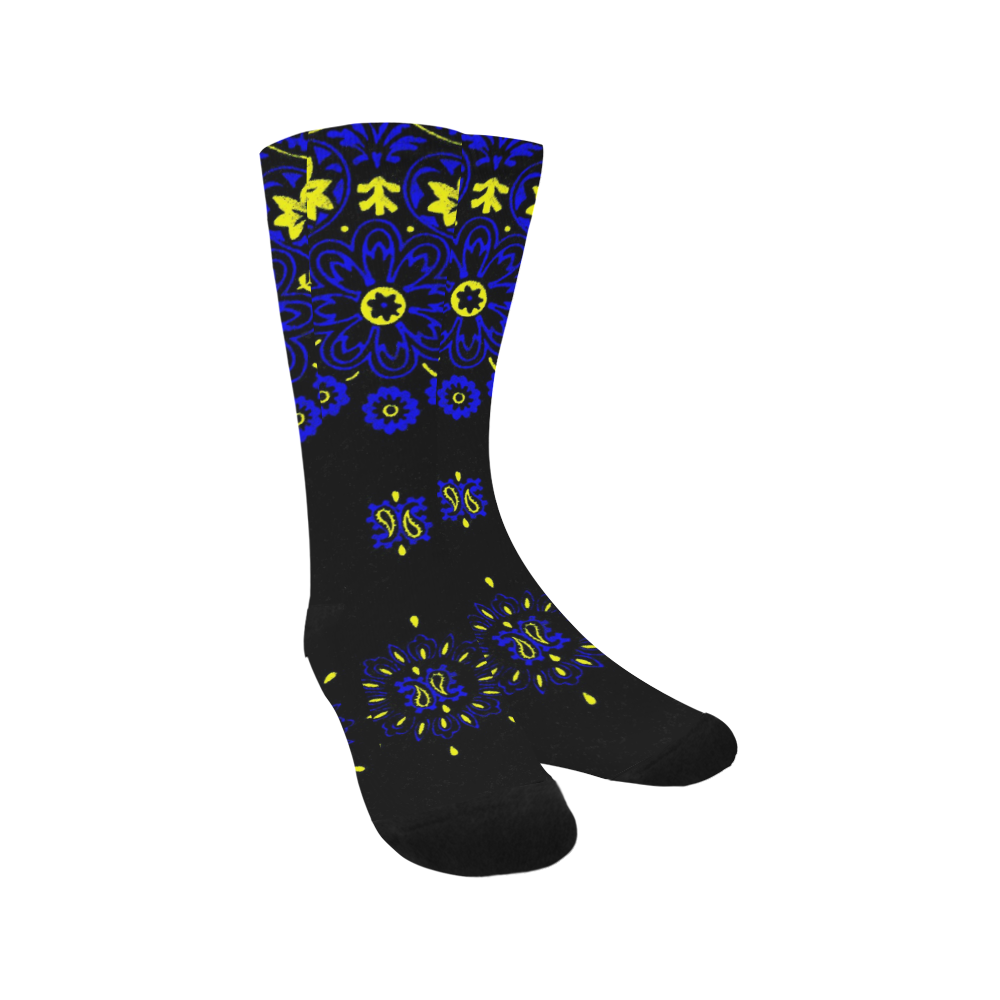 blue yellow bandana 2 Trouser Socks