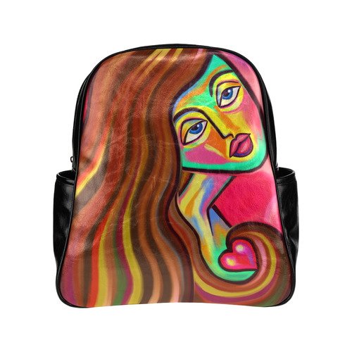 Love is Near Vibrant Portrait Multi-Pockets Backpack (Model 1636)