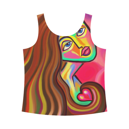 Love is Near Vibrant Portrait All Over Print Tank Top for Women (Model T43)