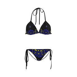 blue yellow bandana Custom Bikini Swimsuit