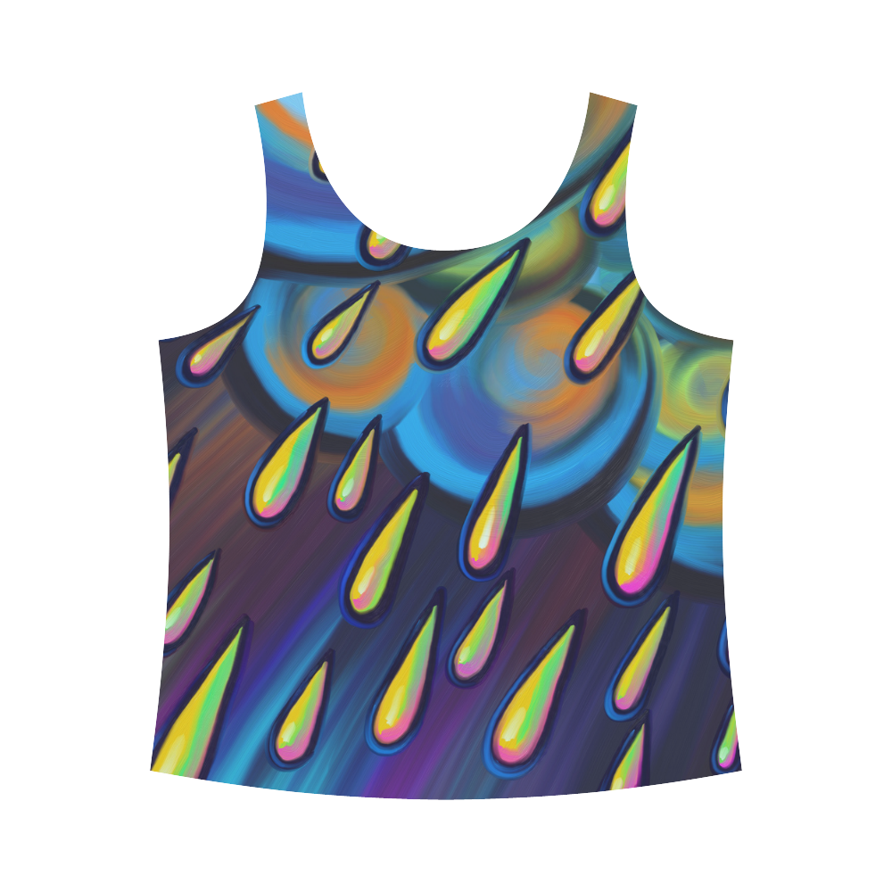 Heavy Rain Cloud Painting All Over Print Tank Top for Women (Model T43)