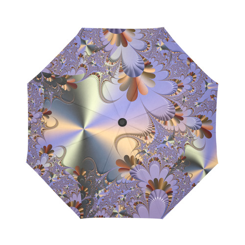 TWIGISLE Fractals with purple metallic shine Auto-Foldable Umbrella (Model U04)