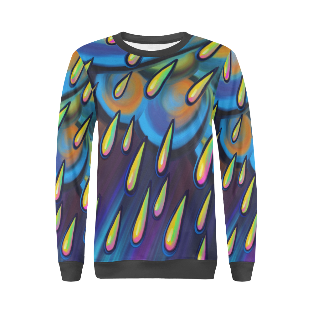 Heavy Rain Cloud Painting All Over Print Crewneck Sweatshirt for Women (Model H18)