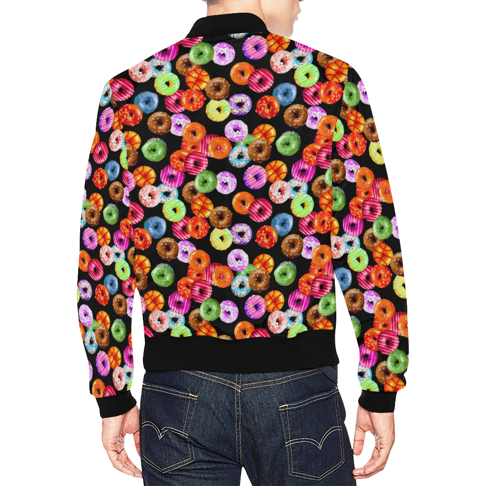 Colorful Yummy DONUTS pattern All Over Print Bomber Jacket for Men (Model H19)