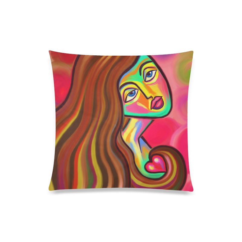 Love is Near Vibrant Portrait Custom Zippered Pillow Case 20"x20"(Twin Sides)