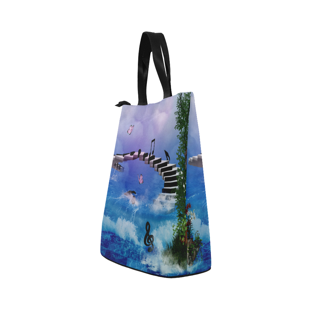 Music, piano on the beach Nylon Lunch Tote Bag (Model 1670)