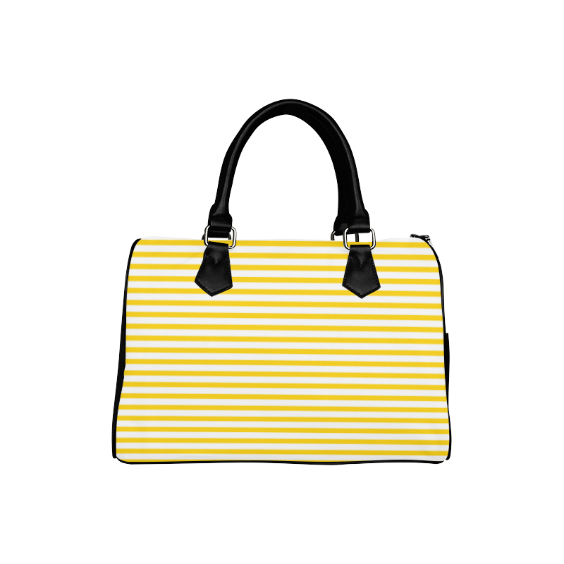 Horizontal Yellow Candy Stripes Boston Handbag (Model 1621)