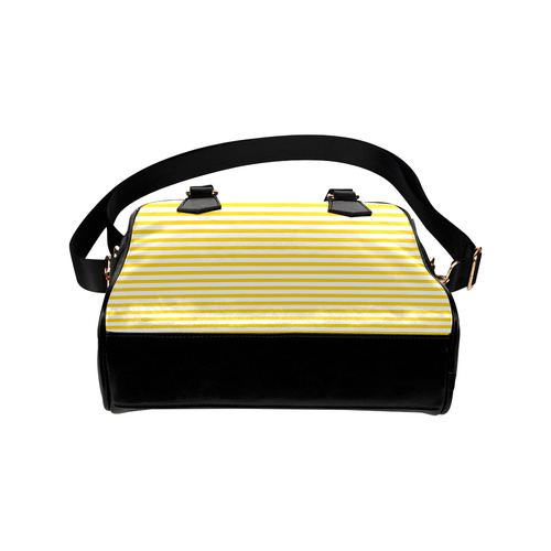 Horizontal Yellow Candy Stripes Shoulder Handbag (Model 1634)