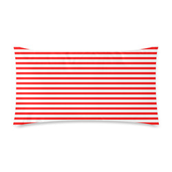 Horizontal Red Candy Stripes Custom Rectangle Pillow Case 20"x36" (one side)