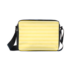 Horizontal Yellow Candy Stripes Classic Cross-body Nylon Bags (Model 1632)