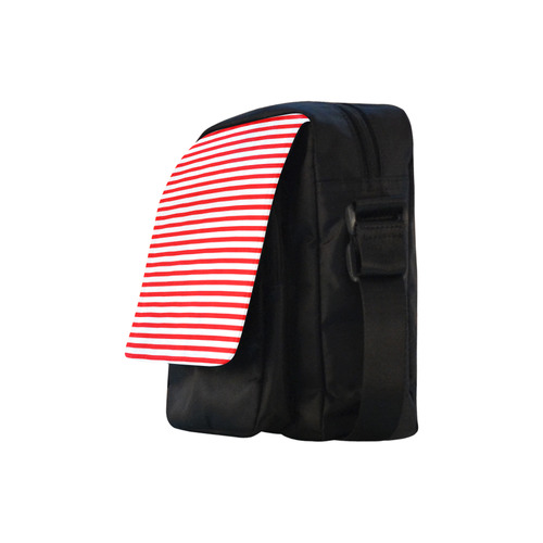 Horizontal Red Candy Stripes Crossbody Nylon Bags (Model 1633)