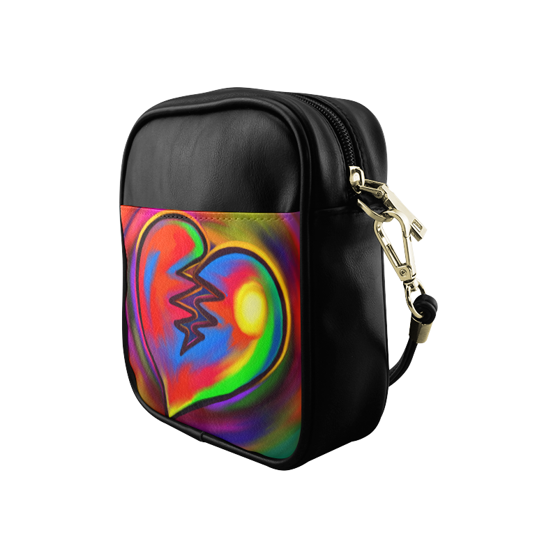 Broken Heart Vibrant Love Painting Sling Bag (Model 1627)