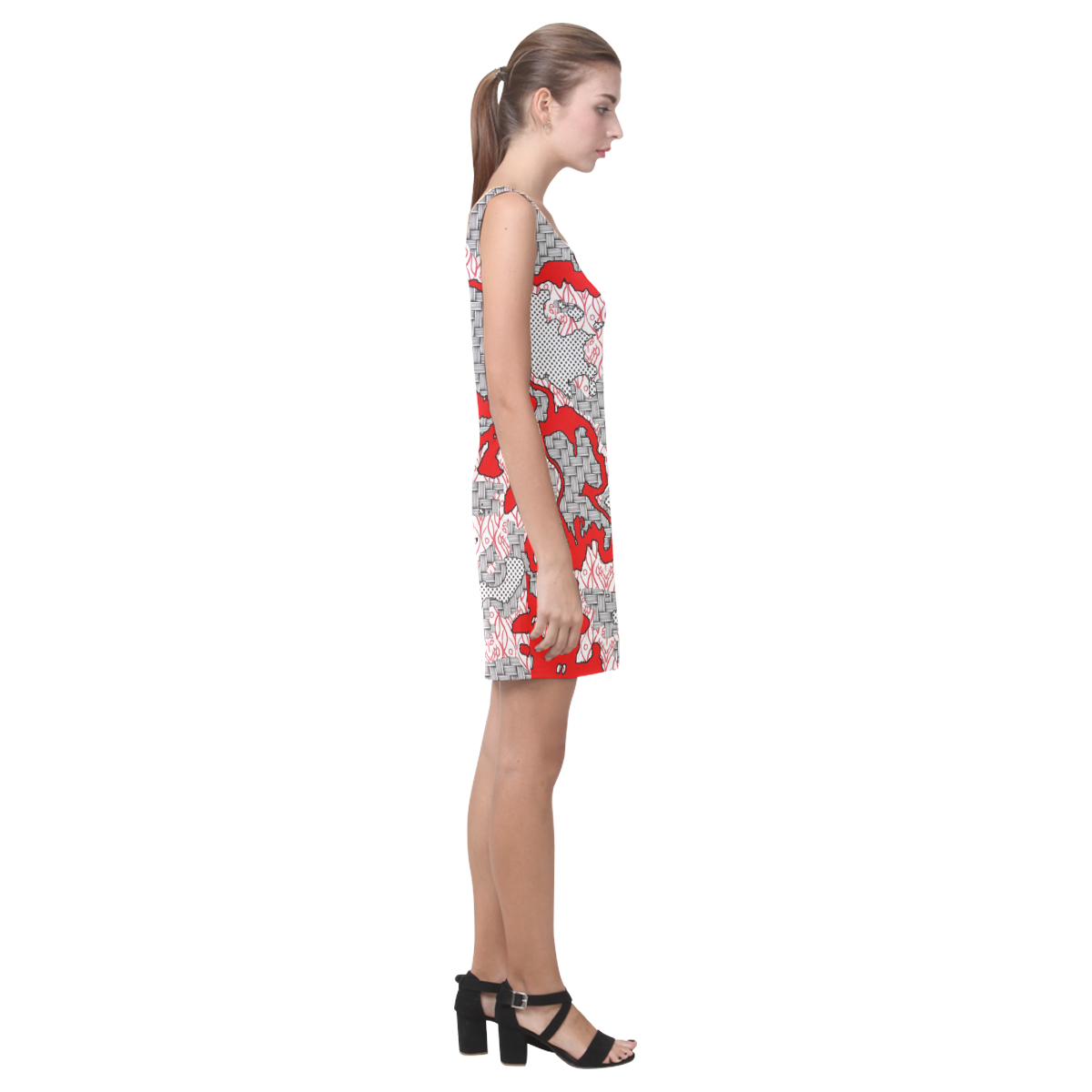 Unique abstract pattern mix 2A by FeelGood Medea Vest Dress (Model D06)