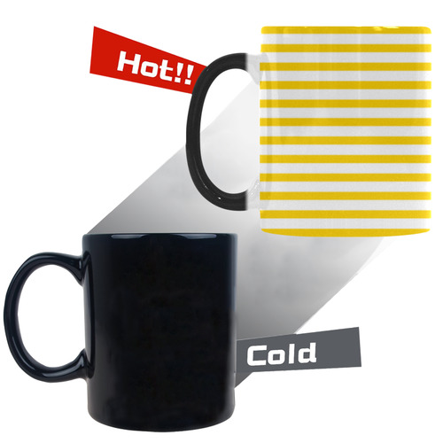 Horizontal Yellow Candy Stripes Custom Morphing Mug
