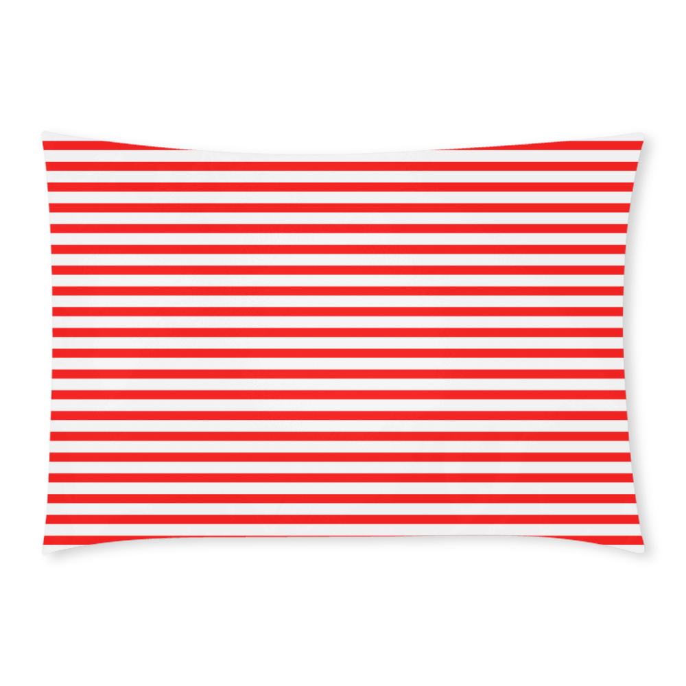 Horizontal Red Candy Stripes Custom Rectangle Pillow Case 20x30 (One Side)