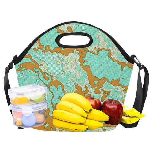 Unique abstract pattern mix 2F by FeelGood Neoprene Lunch Bag/Large (Model 1669)