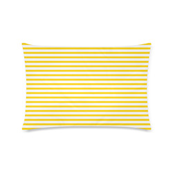 Horizontal Yellow Candy Stripes Custom Rectangle Pillow Case 16"x24" (one side)