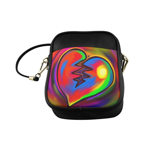 Broken Heart Vibrant Love Painting Sling Bag (Model 1627)