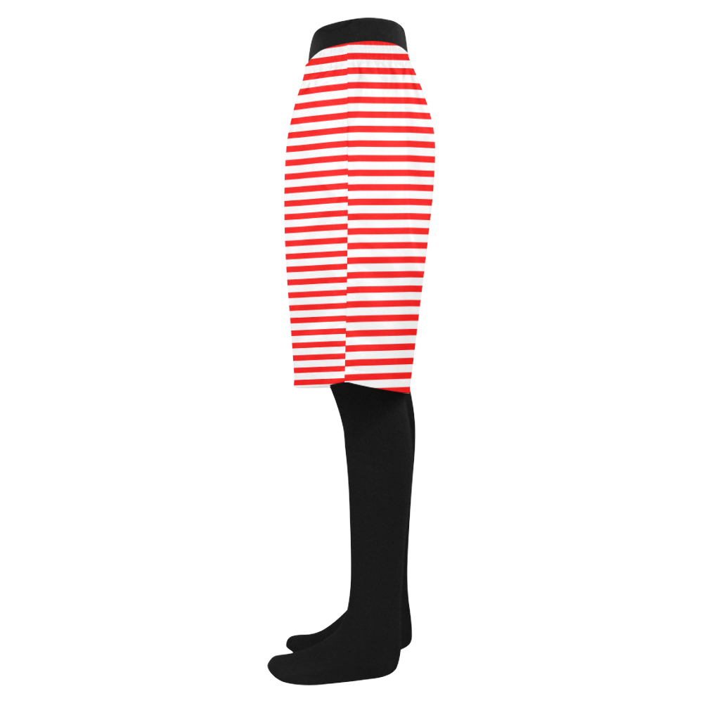 Horizontal Red Candy Stripes Men's Swim Trunk (Model L21)