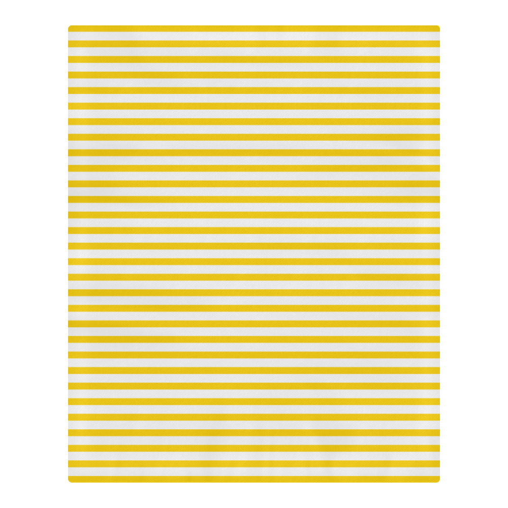 Horizontal Yellow Candy Stripes 3-Piece Bedding Set